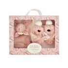 Coffret doudou lapin et chaussons Rose