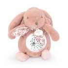 Veilleuse musicale projection d'étoiles Lapin DOUDOU Rose