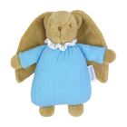 Hochet bébé Lapin Nid d'Ange 20cm Bleu ciel