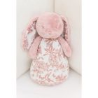 Peluche veilleuse musicale Augustin le lapin Toile de Jouy rose