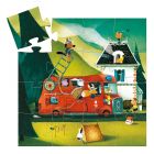 Puzzle silhouette Le camion de pompier 16 pièces