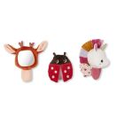 Set de 3 hochets sensoriels Lena la licorne