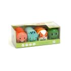 Lot de 4 tampons auto encreurs pour enfant Animaux du jardin