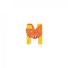 Lettre bois - M jaune