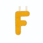 Lettre en tissu phosphorescente jaune F