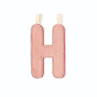 Lettre en tissu phosphorescente rose H