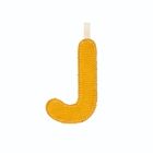 Lettre en tissu phosphorescente jaune J