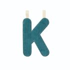 Lettre en tissu phosphorescente bleue K