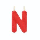Lettre en tissu phosphorescente rouge N