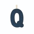 Lettre en tissu phosphorescente bleue Q