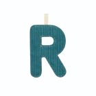 Lettre en tissu phosphorescente bleue R
