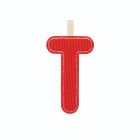 Lettre en tissu phosphorescente rouge T