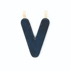 Lettre en tissu phosphorescente bleue V