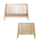 Chambre bébé duo Linea lit évolutif + commode Chêne