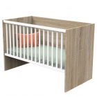 Lit évolutif bébé combiné 70x140 cm en 140x190 cm Nova Blanc lin