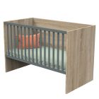 Lit évolutif bébé combiné 70x140 cm en 140x200 cm Nova Gris volcan