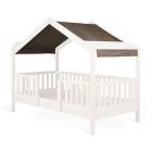 Toit pour lit banane enfant 90 x 200 cm en tissu Chalet chocolat