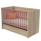 Lit évolutif bébé combiné 70x140 cm en 140x200 cm + Tiroir de lit Nova Rose canyon