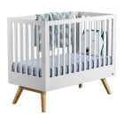 Lit 60x120 blanc et bois - Collection Nature