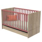 Lit évolutif bébé Little Big Bed 70x140 cm + Tiroir de lit Nova Rose canyon