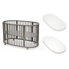 Pack Lit Sleepi Hazy grey + matelas Sleepi + drap housse blanc