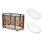 Pack Lit Sleepi Warm brown + matelas Sleepi + drap housse blanc