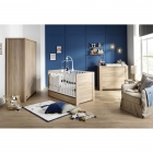 Chambre Trio Lit évolutif bébé Little Big Bed 70x140 cm + Armoire + Commode Antonin Bois