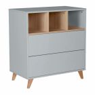 Commode 2 tiroirs 3 niches Loft Gris