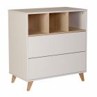 Commode 2 tiroirs 3 niches Loft White