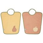 Lot de 2 bavoirs Maternelle Poire + pomme
