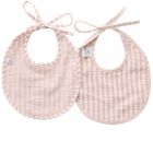 Lot de 2 bavoirs gaze de coton - Soft Stripes vieux rose