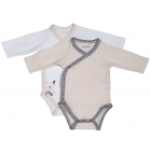 Lot de 2 bodies blanc/beige 3 mois Timouki