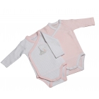 Lot de 2 bodies blanc/rose naissance Lilibelle