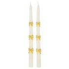 Lot de 2 bougies coniques Nœuds dorés