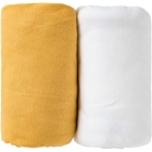 Lot de 2 draps housse Moutarde et blanc (60 x 120 cm)