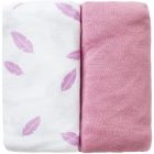 Lot de 2 draps housse 70 x 140 - Plumes roses