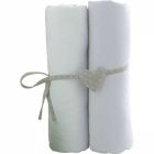 Lot de 2 Draps housse jersey bio 70x140 cm - Blanc