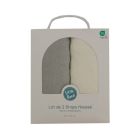 Lot de 2 Draps housse jersey bio 70 x 140 cm - Ecru / Gris