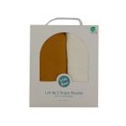 Lot de 2 Draps housse jersey bio 60 x 120 cm - Ecru / Pollen