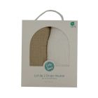 Lot de 2 Draps housse Double gaze 70 x 140 cm - Ecru / Taupe