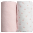 Lot de 2 draps housse 60x120 cm Rose et étoiles rose