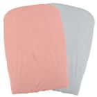 Lot de 2 housses de matelas à langer Pêche / Perle