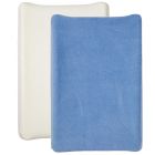 Lot de 2 housses matelas à langer 50 x 70 cm Blanc - Bleu