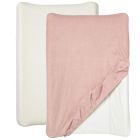 Lot de 2 housses matelas à langer 50 x 70 cm Blanc - Rose