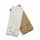 Lot de 2 serviettes de table Lily White et Warm Sand