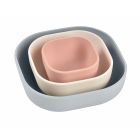 Lot de 3 bols silicone Velvet grey / Cotton / Dusty rose