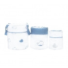 Lot de 3 paniers de rangement Blue Baleine