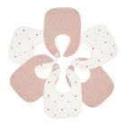 Lot de 6 bavoirs 1er âge 6 couleurs Coeurs