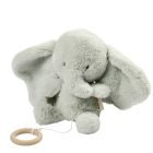 Peluche musicale éléphant Loulou vert tilleul