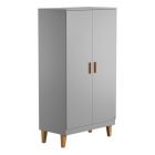 Armoire gris clair et bois 2 portes - Collection Lounge
